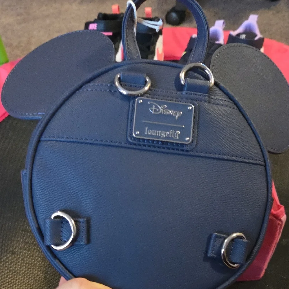 Loungefly Mickey Paisley Print Round Convertible Backpack - Picture 3 of 3